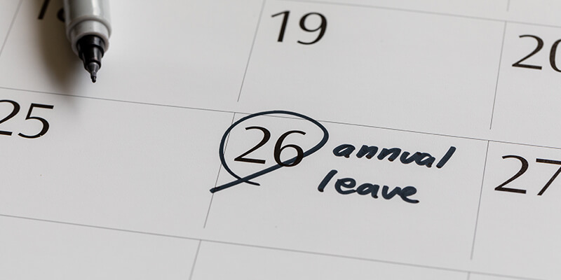 annual leave on calendar