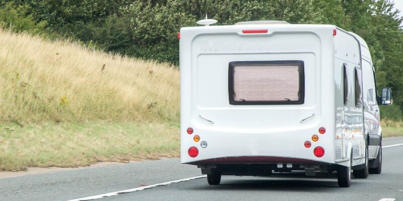 van towing caravan